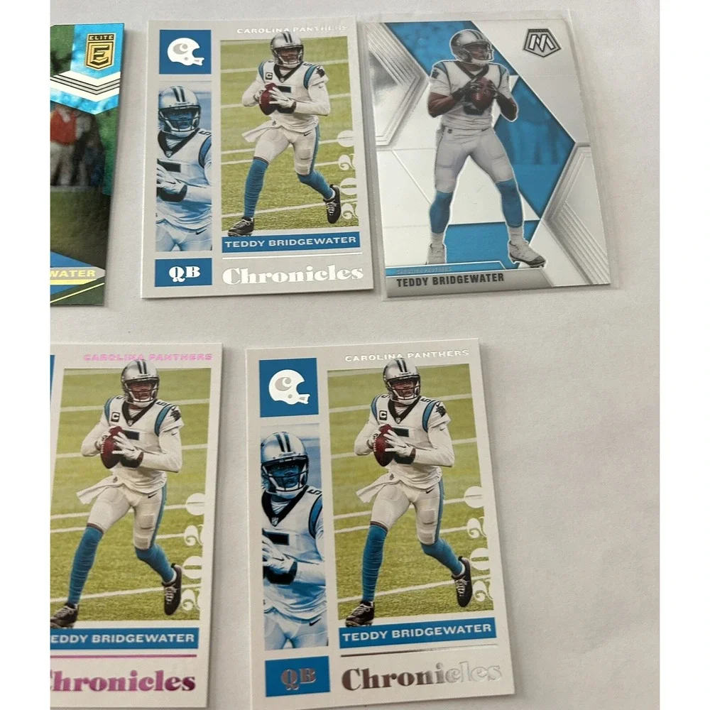 Lot of 5 Panini Teddy Bridgewater Carolina Panthers Football Trading Cards (X9)